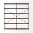 Mercana Trey Iv Medium Brown Wood And Iron Five Tray Shelf Shelving Unit