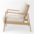 Mercana Raeleigh Cream Fabric W/Light Brown Wood Accent Chair