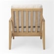 Mercana Raeleigh Cream Fabric W/Light Brown Wood Accent Chair