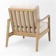 Mercana Raeleigh Cream Fabric W/Light Brown Wood Accent Chair