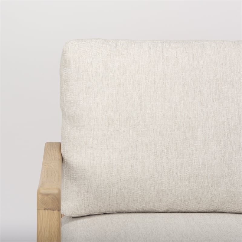 Mercana Raeleigh Cream Fabric W/Light Brown Wood Accent Chair