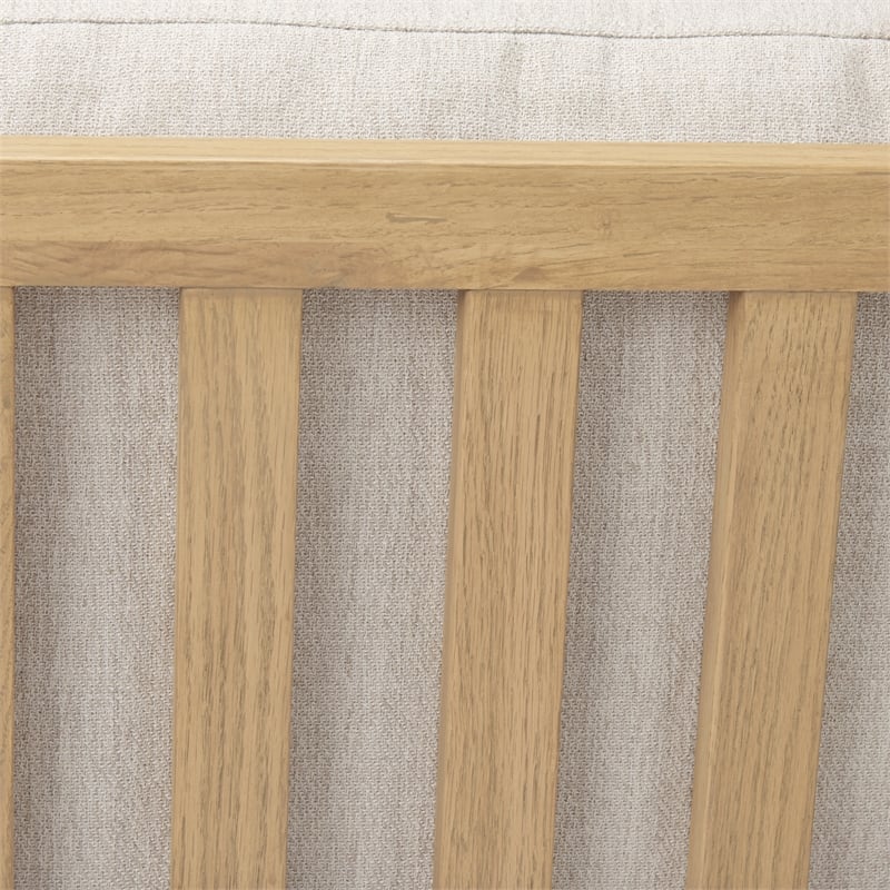 Mercana Raeleigh Cream Fabric W/Light Brown Wood Accent Chair