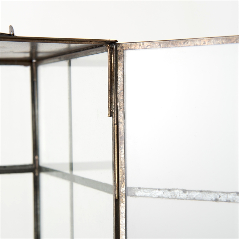 Mercana Grimwig Small 8L X 8W X 15H Lantern W/Sheet Base Without Bevel in Gold