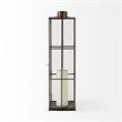 Mercana Grimwig Large 8L X 8W X 31H Lantern W/Sheet Base Without Bevel in Gold