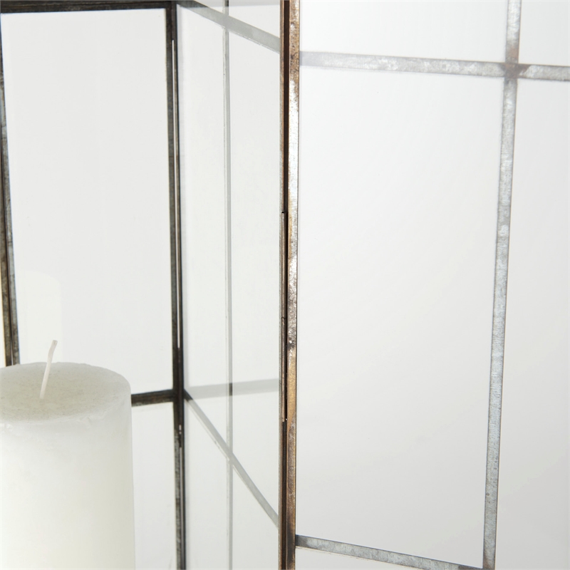 Mercana Grimwig Large 8L X 8W X 31H Lantern W/Sheet Base Without Bevel in Gold