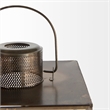 Mercana Grimwig Large 8L X 8W X 31H Lantern W/Sheet Base Without Bevel in Gold