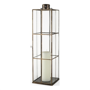 Mercana Grimwig Large 8L X 8W X 31H Lantern W/Sheet Base Without Bevel in Gold