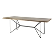 Papillion II Rectangular Natural Wood Top Black Iron Base Dining Table