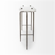 Pinera III 49L x 17W White Marble Top Gold-Toned Iron Base Console Table