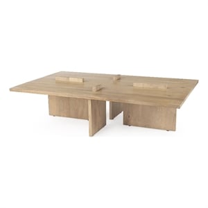 Aida 56 x 34 Rectangular Light Brown Wood Coffee Table