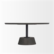 Mercana Maxwell Wood and Metal Pedestal Round Coffee Table in Dark Brown/Black