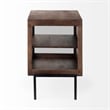 Arelius 20L x 18W x 26H  Medium Brown Wood W/ Black Metal Frame End/Side Table