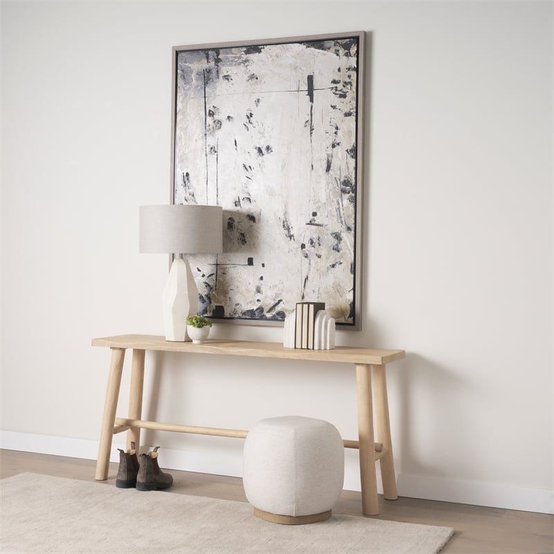 Sekou Light Brown Wooden Craftsman Console Table