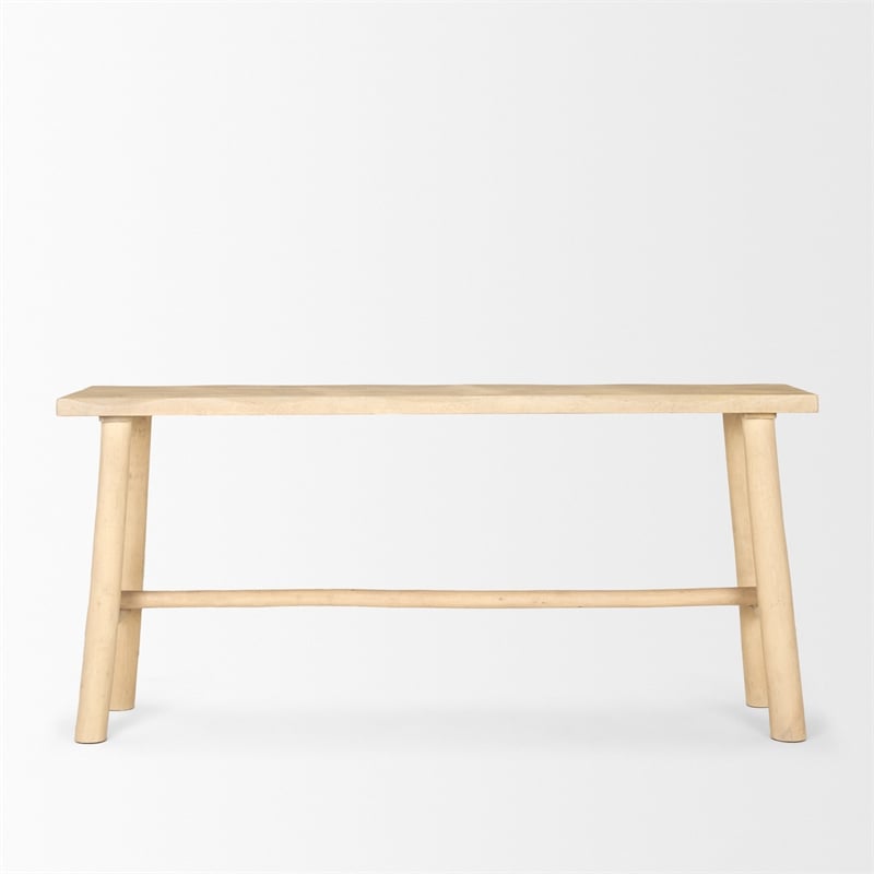 Sekou Light Brown Wooden Craftsman Console Table