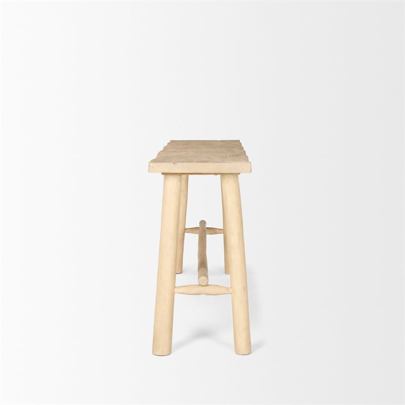Sekou Light Brown Wooden Craftsman Console Table