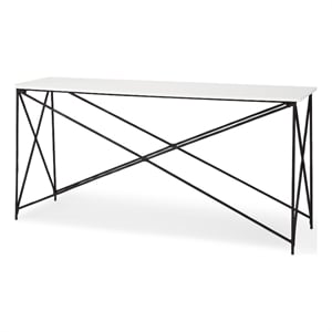 Lorlei Marble Top w/ Gray Iron Base Console Table
