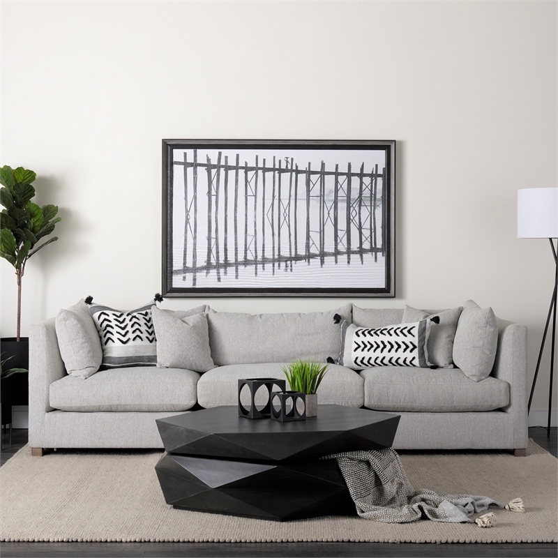 Mercana Arreto Solid Wood Hexagonal Storage Coffee Table in Black