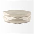 Mercana Arreto Natural Solid Wood Hexagonal Storage Coffee Table in White