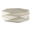 Mercana Arreto Natural Solid Wood Hexagonal Storage Coffee Table in White
