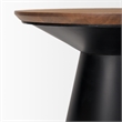 Mitchell Black Metal Pedetal Base with Brown Wood Top Side Table