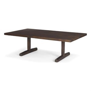 Viktor 55&quotL Dark Brown Solid Wood Coffee Table