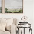 Clapp Round Light Brown White Wash Wood Silver Metal Nesting Accent Tables