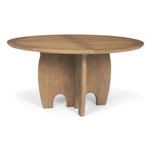 Sonomi Brown Solid Rubber Wood w/ Round Oak Tabletop Dining Table