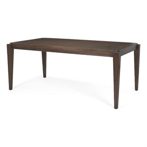 Teva Dark Brown Wood Rectangular 72&quot Dining Table