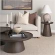 Mercana Furniture Takoda Wood Tapered Drum Accent Table in Dark Brown