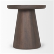 Mercana Furniture Takoda Wood Tapered Drum Accent Table in Dark Brown