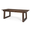 Takota Dark Brown Rectangular Oak Wood Birch Wood Legs Extendable Dining Table
