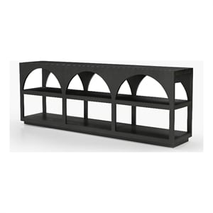 Bela Large Matte Black Arched Console Table