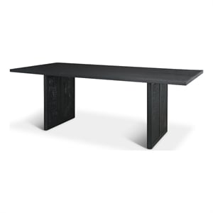 Mercana Grier 84&quot Black Wood w/ Black Cane Dining Table
