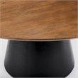 Mitchell Black Metal Pedestal Base Brown Wood Top Dining Table