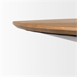 Mitchell Black Metal Pedestal Base Brown Wood Top Dining Table