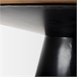Mitchell Black Metal Pedestal Base Brown Wood Top Dining Table