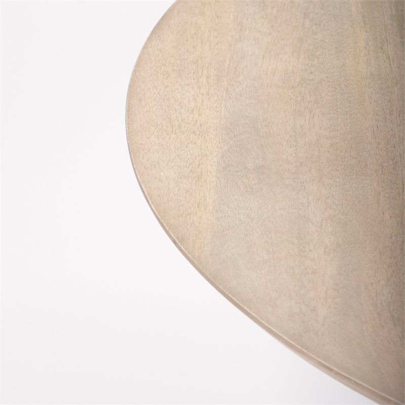Maxwell Round Light Wood Tabletop Gold Metal Accent Pedestal Bistro Table