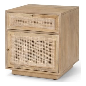 Grier Light Brown Wood w/ Cane End Table