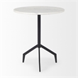 Serre Marble Top 3 Prong Black Metal Base End Table