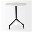 Serre Marble Top 3 Prong Black Metal Base End Table