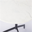 Serre Marble Top 3 Prong Black Metal Base End Table