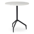 Serre Marble Top 3 Prong Black Metal Base End Table
