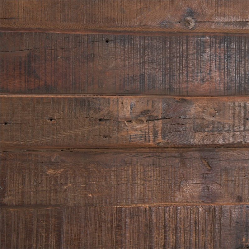 Wilton Brown Wood w/ 12 Black Metal Drawers Coffee Table