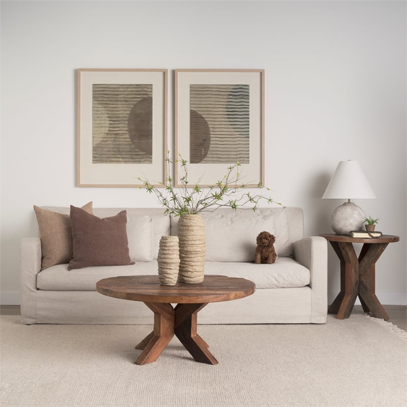 Mercana Heidi Wood Coffee Table in Reclaimed Brown