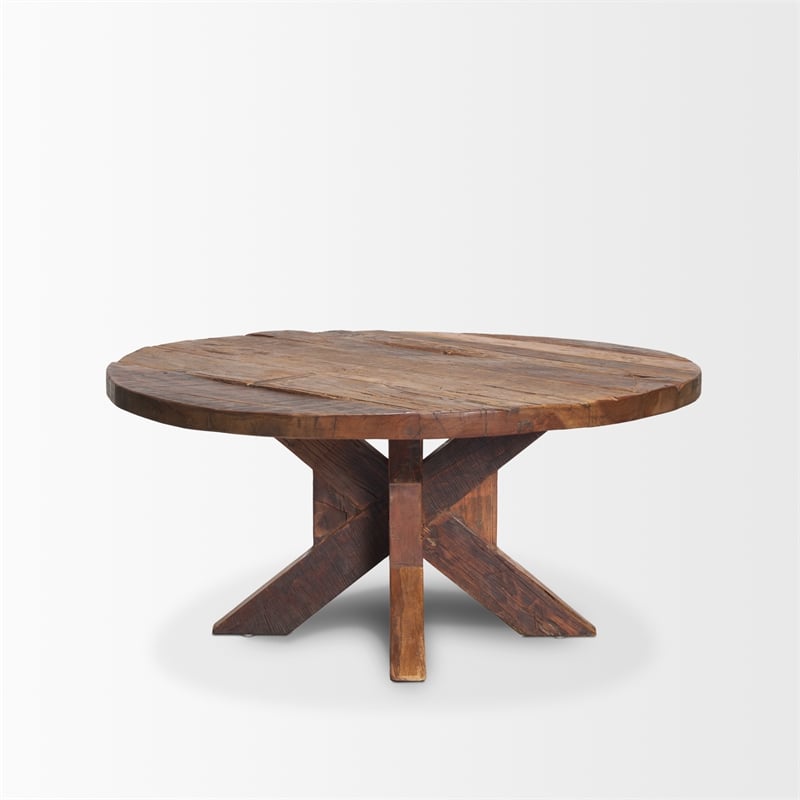 Mercana Heidi Wood Coffee Table in Reclaimed Brown