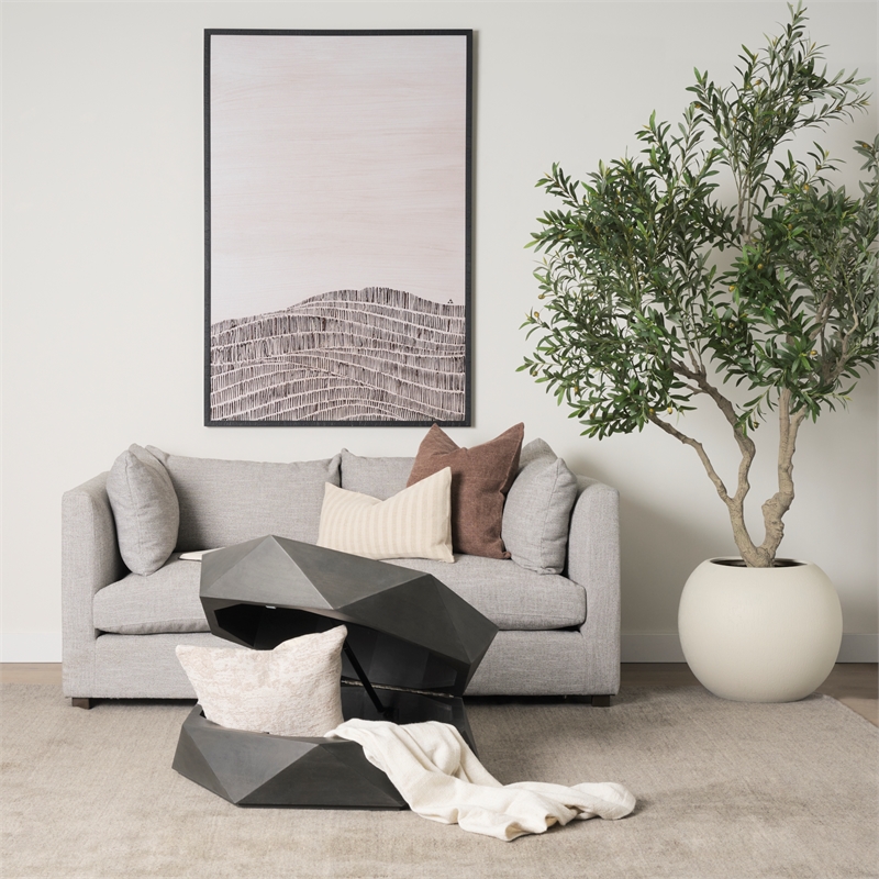 Mercana Arreto Hexagonal Hinged Solid Wood Top and Base Coffee Table in Black