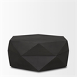 Mercana Arreto Hexagonal Hinged Solid Wood Top and Base Coffee Table in Black