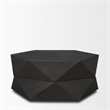 Mercana Arreto Hexagonal Hinged Solid Wood Top and Base Coffee Table in Black