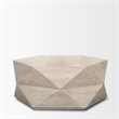 Mercana Arreto Hexagonal Hinged Solid Wood Top and Base Coffee Table in White