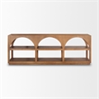 Bela Large Medium Brown Wood Arched Console Table